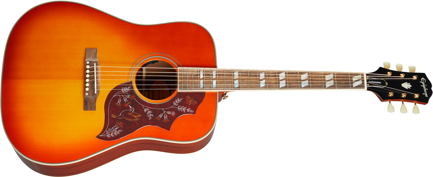 Epiphone Hummingbird All Solid Wood Aged Cherry Sunburst Gloss